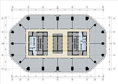57-70层办公区平面图
