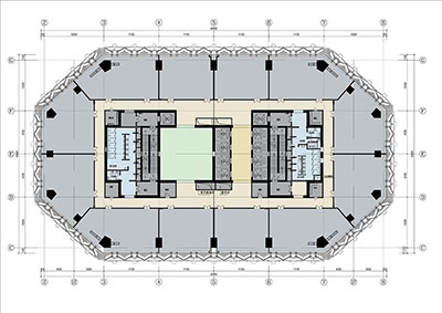 72-84层办公区平面图